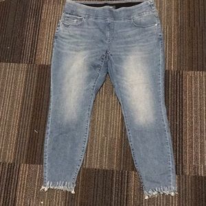 Old Navy Rockstar Blue Fringe Jeans